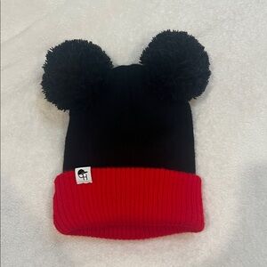 George Hats - Mickey Black and Red Pom Pom Beanie